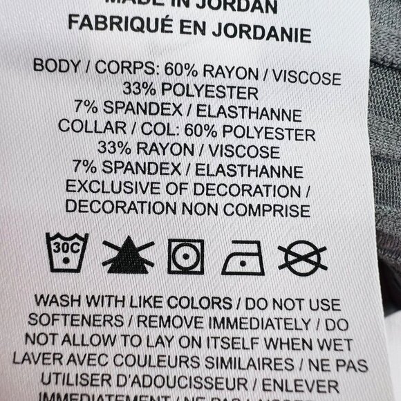 Nike Yoga Womens Plus Size Training Top 1X Shawl Collar Gray Ribbed Stretch - Picture 7 of 7